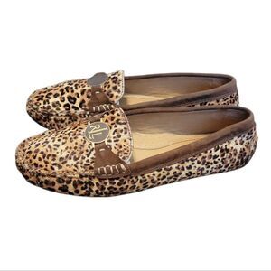 Lauren Ralph Lauren Carley II Penny Medallion Driving Loafer CalfHair Leopard 6B